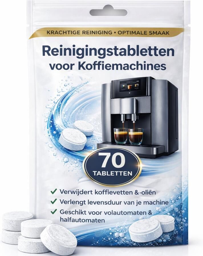 Ecoclean Reinigings tabletten Koffiemachine 70 Stuks – Extra Sterk – Universeel voor Siemens Jura Philips Bosch & Krups