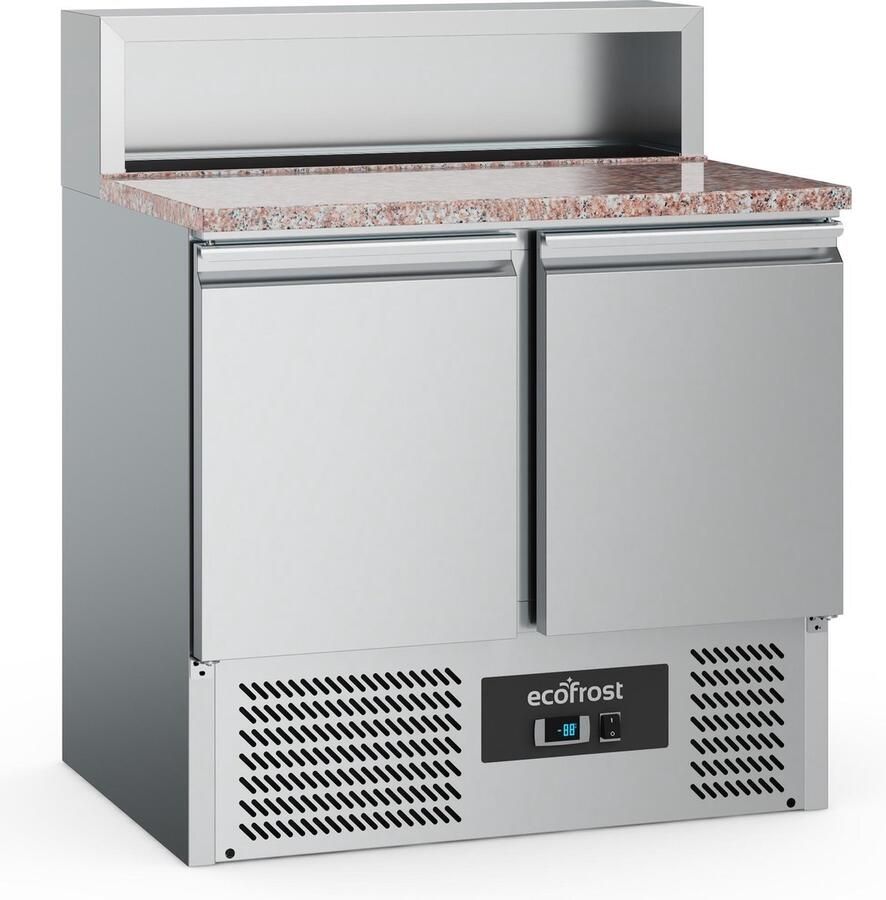 Ecofrost Pizzawerkbank 240L 2 Deuren Boven 5x 1 6 GN Statisch + Ventilator 900x700x1075mm Horeca Oven