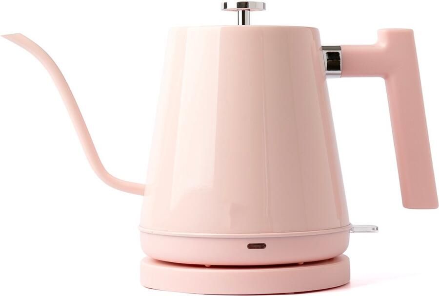 ECTEATOY Elektrische Waterkoker Zwanenhals 0.8 Liter RVS Roze Droogkookbeveiliging Schenkketel voor Koffie & Thee