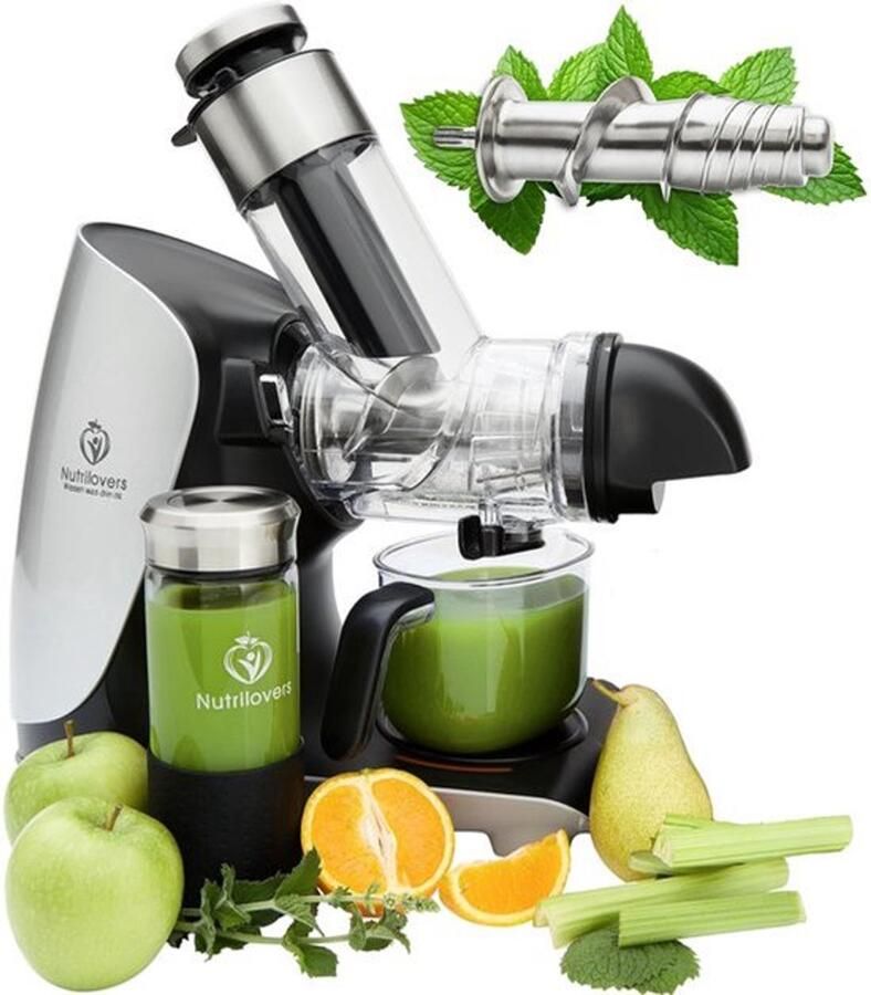 EDELSTAHL Slow Juicer Schacht BPA-vrij Voor Hele Vruchten Selderij Groenten en Fruit Testwinnaar Elektrische Saftpers Duitse Merk