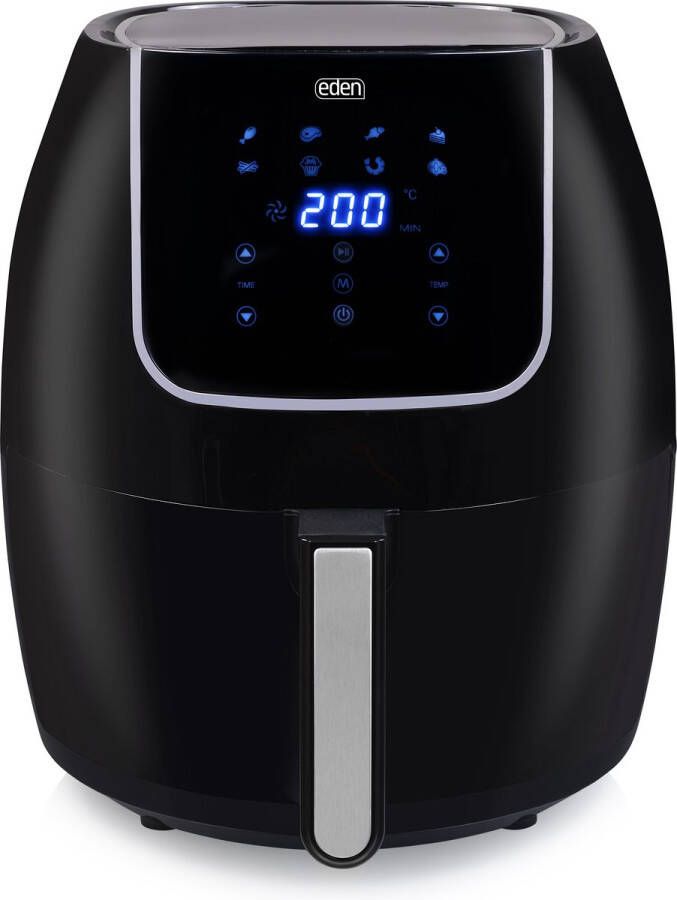 Eden Appliances Airfryer XXL Eden ED-7012 Heteluchtfriteuse XXL – Inhoud: 6 liter – Digitale bediening Braden grillen bakken roosteren én frituren tot 80% minder vet 1400gr friet
