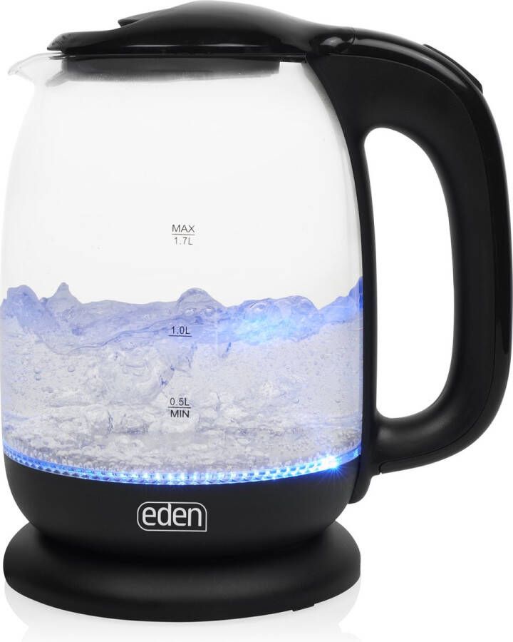 Eden Appliances Eden ED-7004 Glazen waterkoker 1.7L Zwart Led verlichting