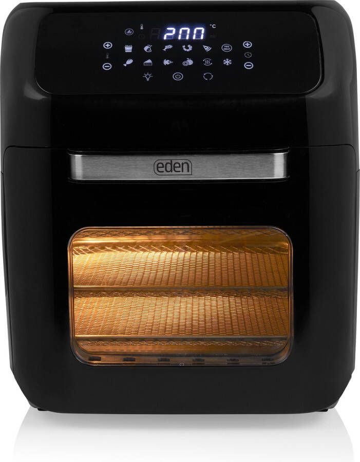 Eden Appliances Eden ED-7017 Airfryer Oven 10 programma's Inhoud: 12 liter – Inclusief gratis roterende mand en rotisserievork Heteluchtfriteuse en oven in één Zwart - Foto 3