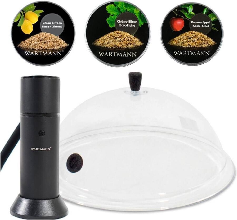 Edgics Rookpistool Deluxe Set Smoking Gun Stolp 3 Smaken Rookmot Koud Roken Foodsmoker Cold Smoke Rookapparaat Eik Appel en Citroen Mat Zwart