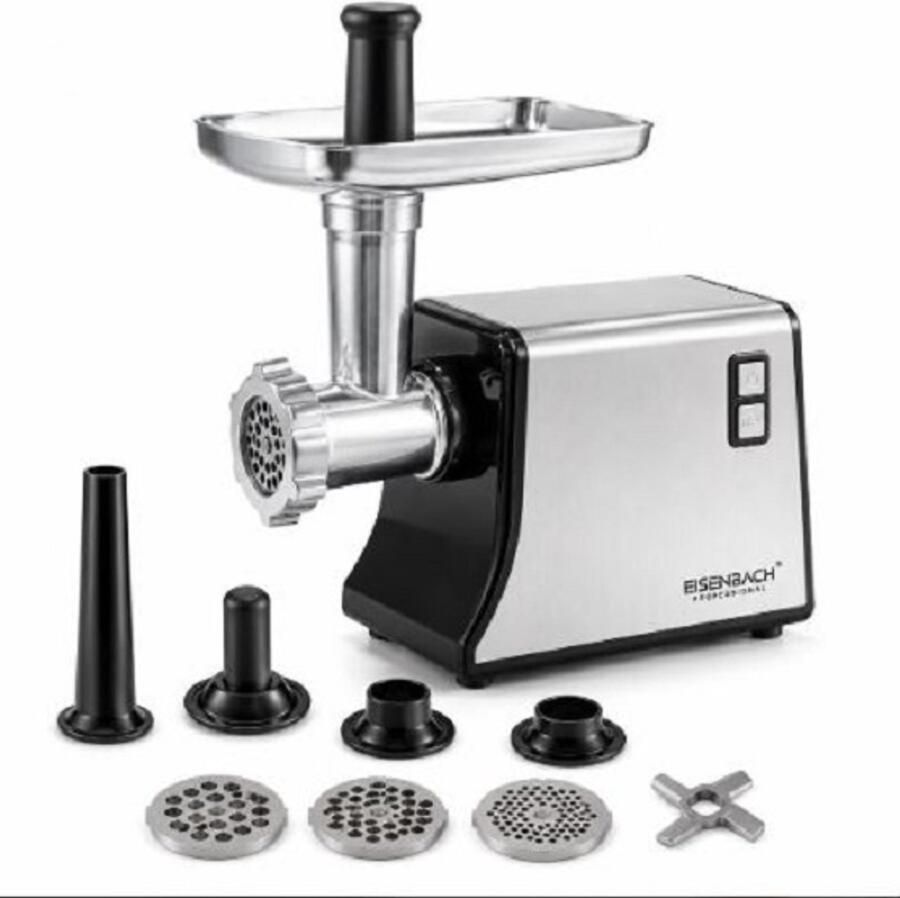 Eisenbach Professional vleesmolen elektrisch 1600 W 3-in-1 met achteruitfunctie