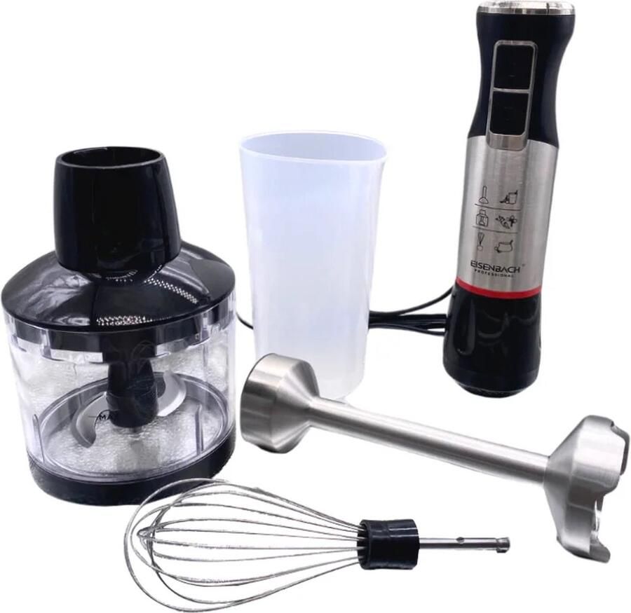 Eisenbach Staafmixer 3-in-1 JE-903E – 1000W – Met Hakmolen Garde en Maatbeker – Krachtige Keukenmixer