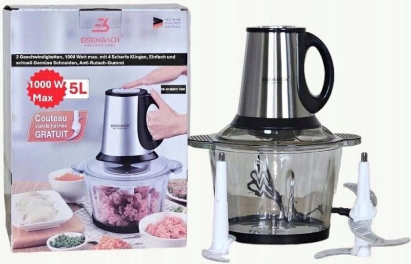 Eisenbach Professional Eisenbach Elektrische hakmolen 5 L 1000 W 5 liter Eisenbach voor de keuken. grote container