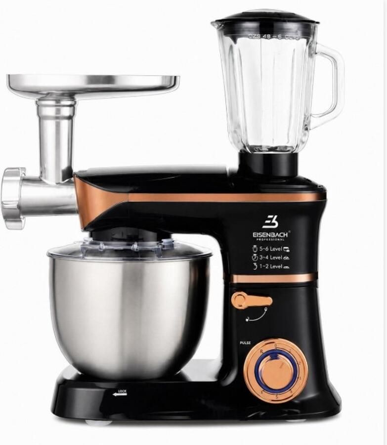 Eisenbach Professional Eisenbach 6.5 L Keukenrobot 2000W Foodprocessor Blender & Vleesmolen