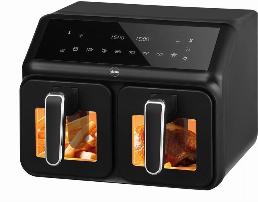 Eldom Double fat-free fryer 2200 W capacity 8 l LED display