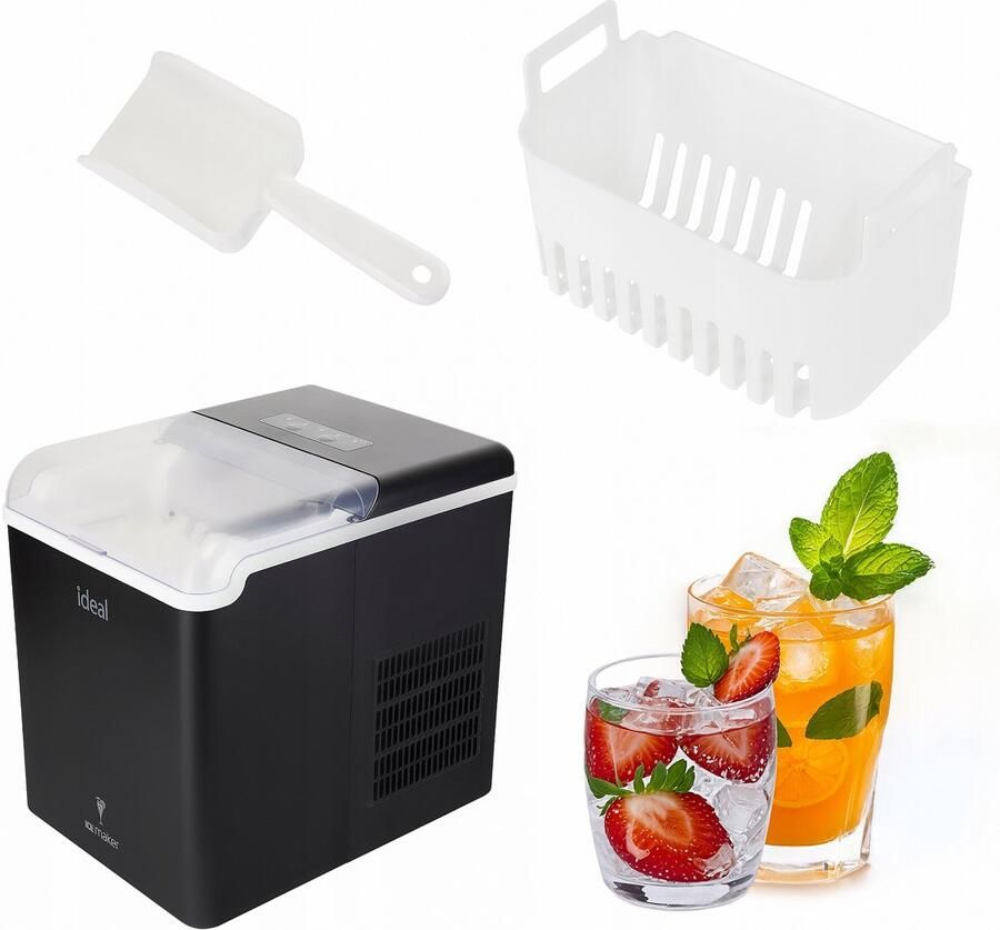 Eldom Ideal IJsmachine Ijsblokjes Machine met Deksel– 12 kg 24 u – 100 W – 1 3 L reservoir – 0 7 kg ijslade – 6–10 min cyclus – klein groot ijsklontje – automatische reiniging – R600a - Foto 2