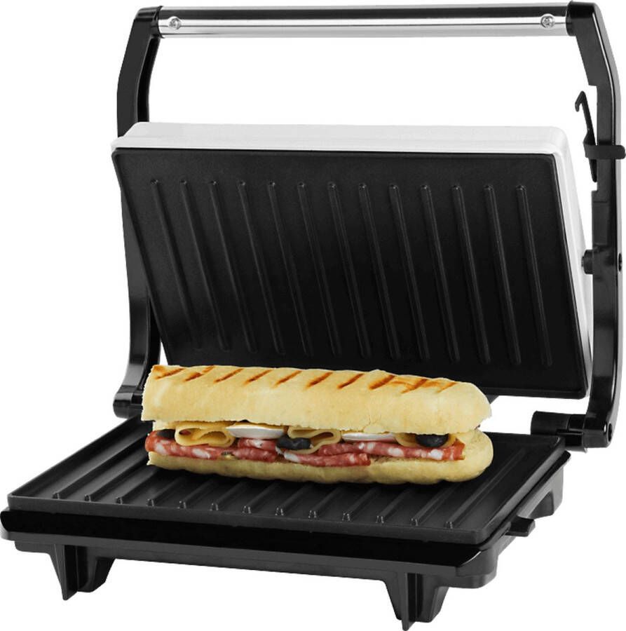 Electro Center S1070 panini grill in wit-zwart 700 Watt
