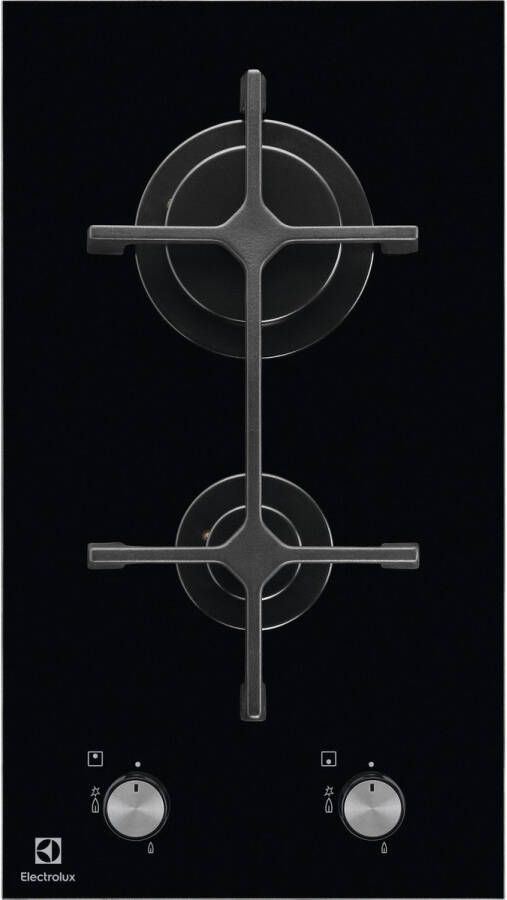 Electrolux EGC3322NVK kookplaat Zwart Ingebouwd Gaskookplaat 2 zone(s)