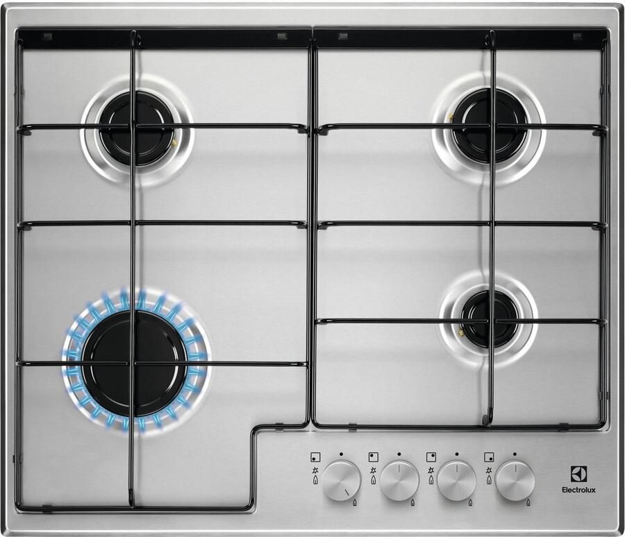 Electrolux EGS6424X Roestvrijstaal Ingebouwd 59.5 cm Gaskookplaat 4 zone(s)
