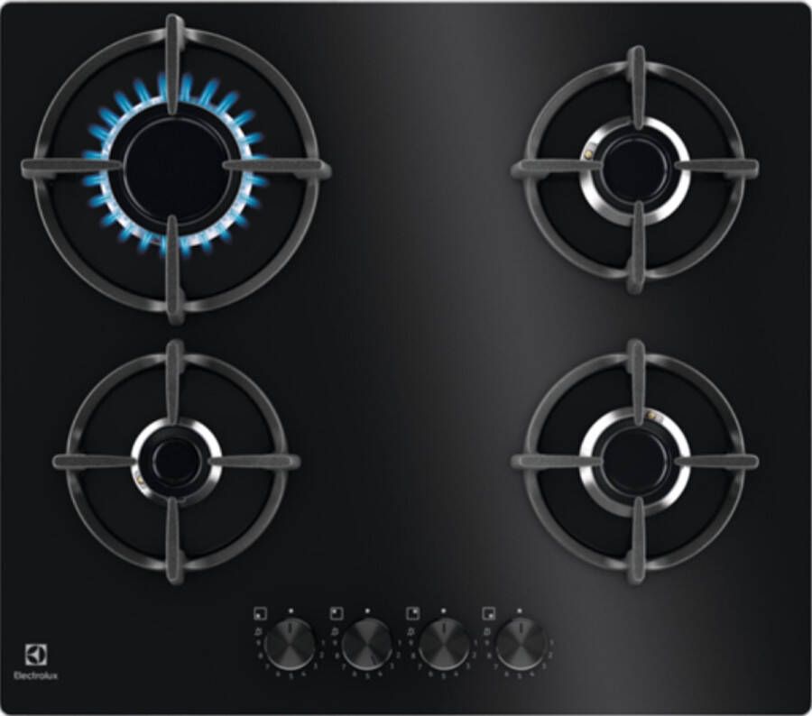 Electrolux Gaskookplaat Model EGG64272K 59 cm Inbouw Gas-op-Glas 4 kookzones