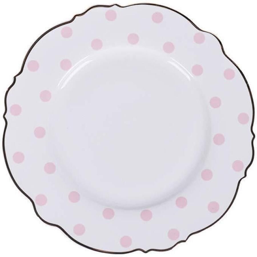 Elegante Keramische Dinerteller met Roze Dots