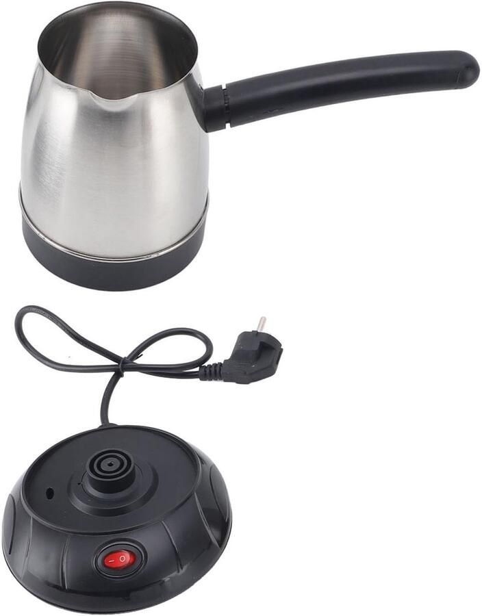 Elektrisch Turks Koffiezetapparaat Pot Roestvrij Staal 600W 500ML met Grote Afneembare Handgreep voor Gezinsgebruik EU-stekker 220V