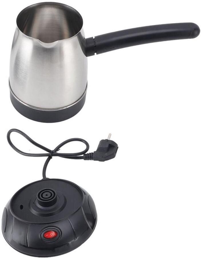 Elektrisch Turks Koffiezetapparaat Pot Roestvrij Staal 600W 500ML met Grote Afneembare Handgreep voor Gezinsgebruik EU-stekker 220V