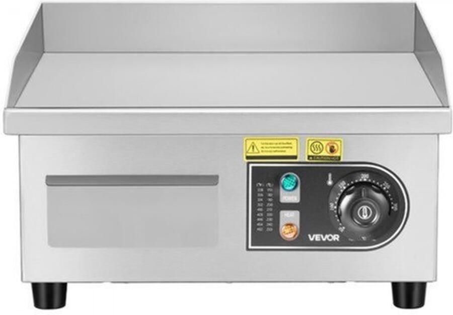 Elektrische Bakplaat 2000 W 355 x 300 mm Grilloppervlak Roestvrij Staal Vlakke IJzeren Plaat Voor Steaks En Pannenkoeken
