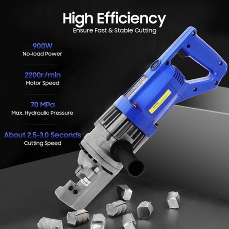 Elektrische Betonstaalzaag Blauw 900 W Vermogen 4-16 mm Snijbereik Hydraulisch Handheld Snijmachine
