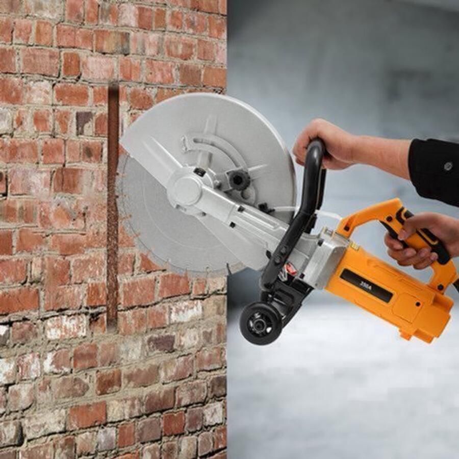 Elektrische Betonzaag 3000 W 350 mm Zaagblad Rood Cirkelzaag Voor Beton En Steen Met Glijrail