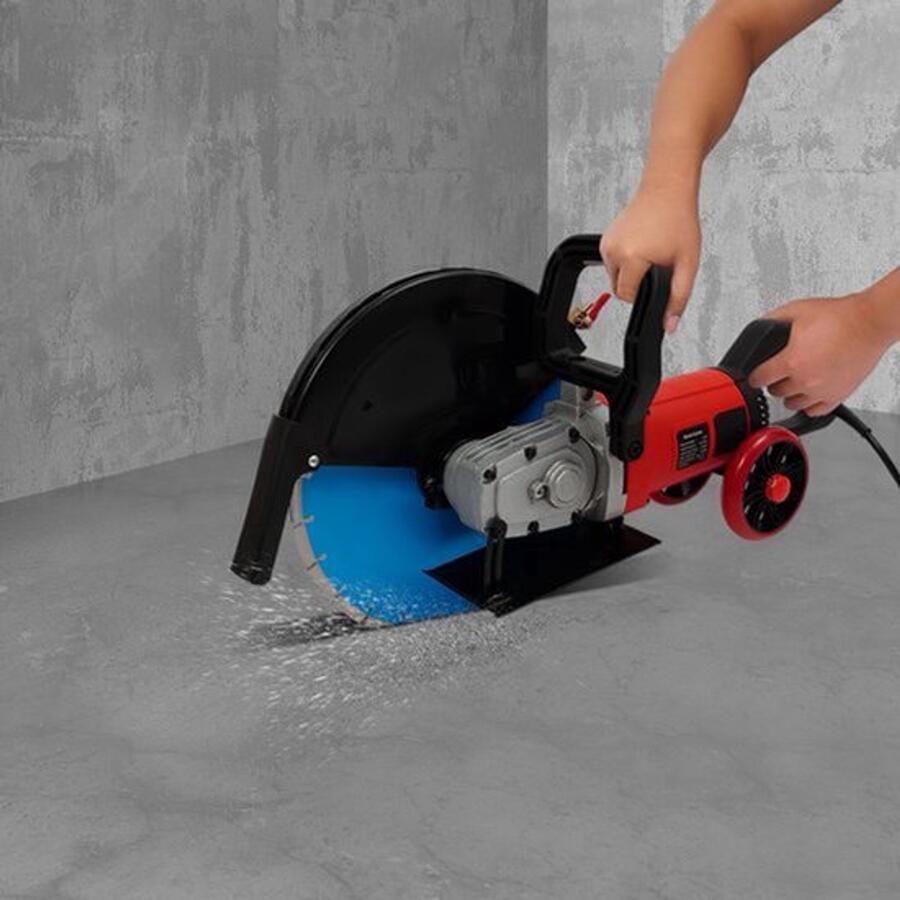 Elektrische Betonzaag Blauw 3500 W Vermogen 135 mm Snijdiepte Diamantzaagblad Voor Baksteen En Vloergroeven