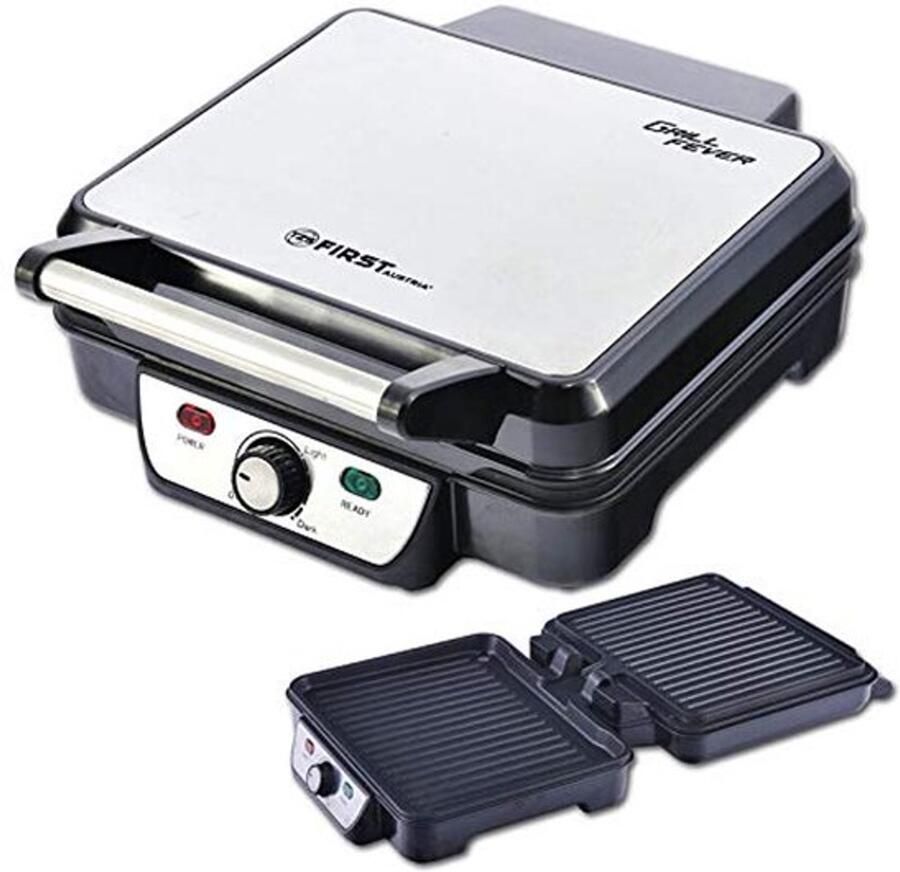 Elektrische contactgrill tafelgrill broodrooster met 180 graden opening en meertraps temperatuurregeling instelbare thermostaat broodrooster met kooklampen 1800 W