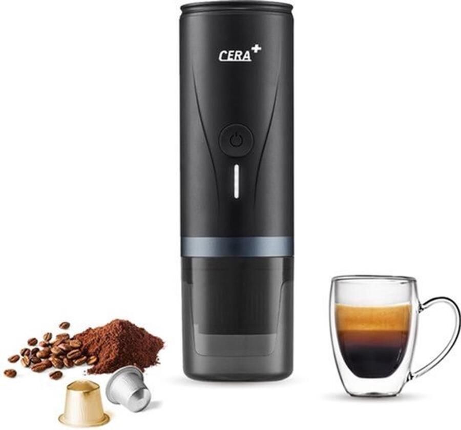 Elektrische draagbare espressomachine met 3-4 minuten zelfverwarmend 20 bar 12 V mini-accu compatibel met NS-capsule en gemalen koffie reiskoffiezetapparaat voor auto camping