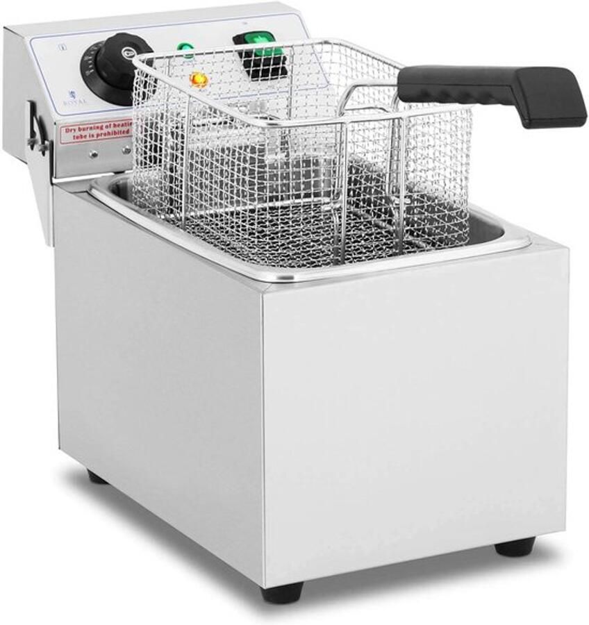 Elektrische Friteuse 8 Liter 3200 Watt Vermogen RVS Behuizing Professionele Frituurpan Met Frituurmand En Deksel