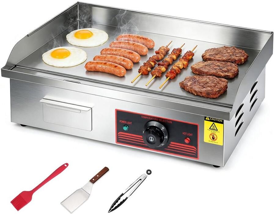 Elektrische Grillplaat 3000W RVS 55x41 cm