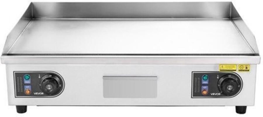 Elektrische Grillplaat 4000 W Groot Grilloppervlak 655 x 400 mm Roestvrij Stalen Behuizing Vlakke Plaat Professionele Bakplaat