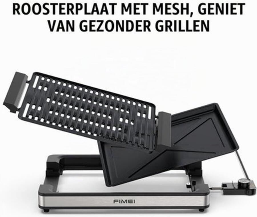 Elektrische Grillplaat Draagbare Tafelgrill 1800 W Vermogen 30x40 cm Afmetingen Zilver Kleur Voor Balkon En Tuin