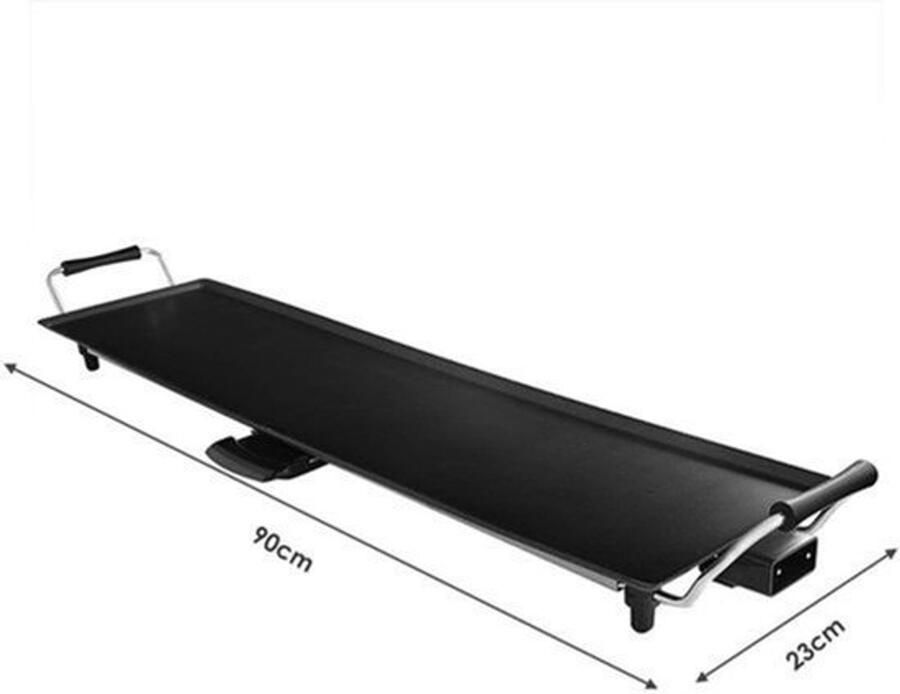 Elektrische Grillplaat Teppanyaki 1800 W Vermogen 102 x 26 5 cm Groot Grilloppervlak Aluminium Materiaal Binnengebruik