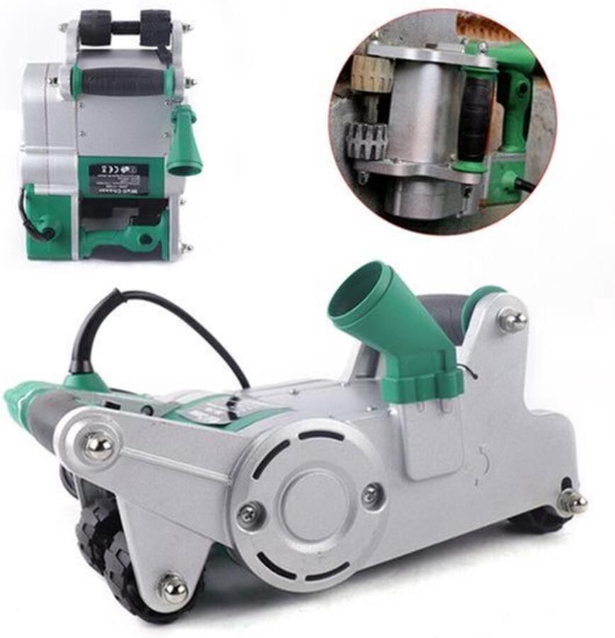 Elektrische Groefmachine 1100 W 30 mm Snijdiepte 220 V Aluminiumlegering Groen Muur Groefmachine