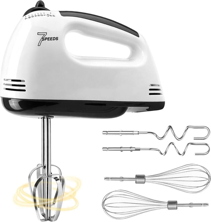 Elektrische Handmixer met 7 Snelheden en Kneedhaak