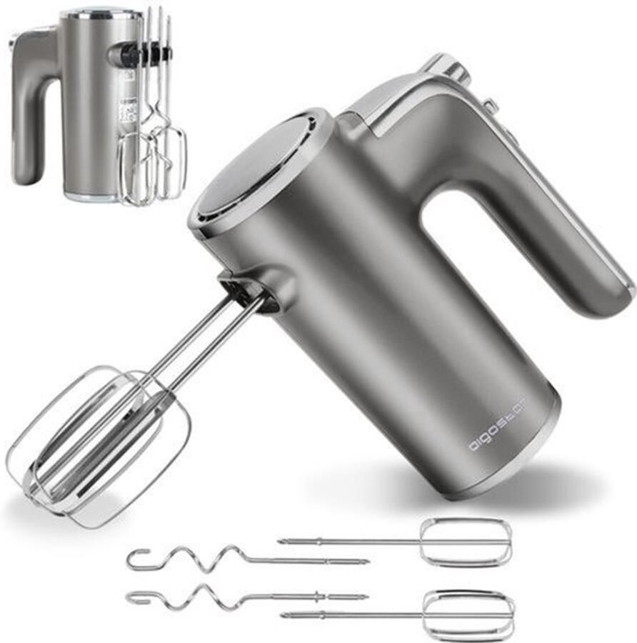 Elektrische handmixer zeer krachtig 400 W 5 snelheden + turbo uitwerpknop 1 opberghouder en 2 handmixer en 2 kneedhaken