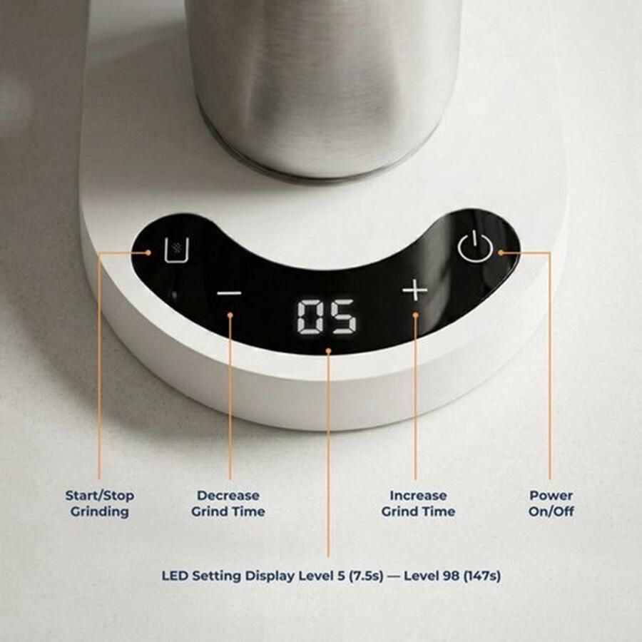 Elektrische Koffiemolen Draadloos 60 Maalstanden 110 W Vermogen 80 g Inhoud RVS Maalschijven Voor Espresso En French Press
