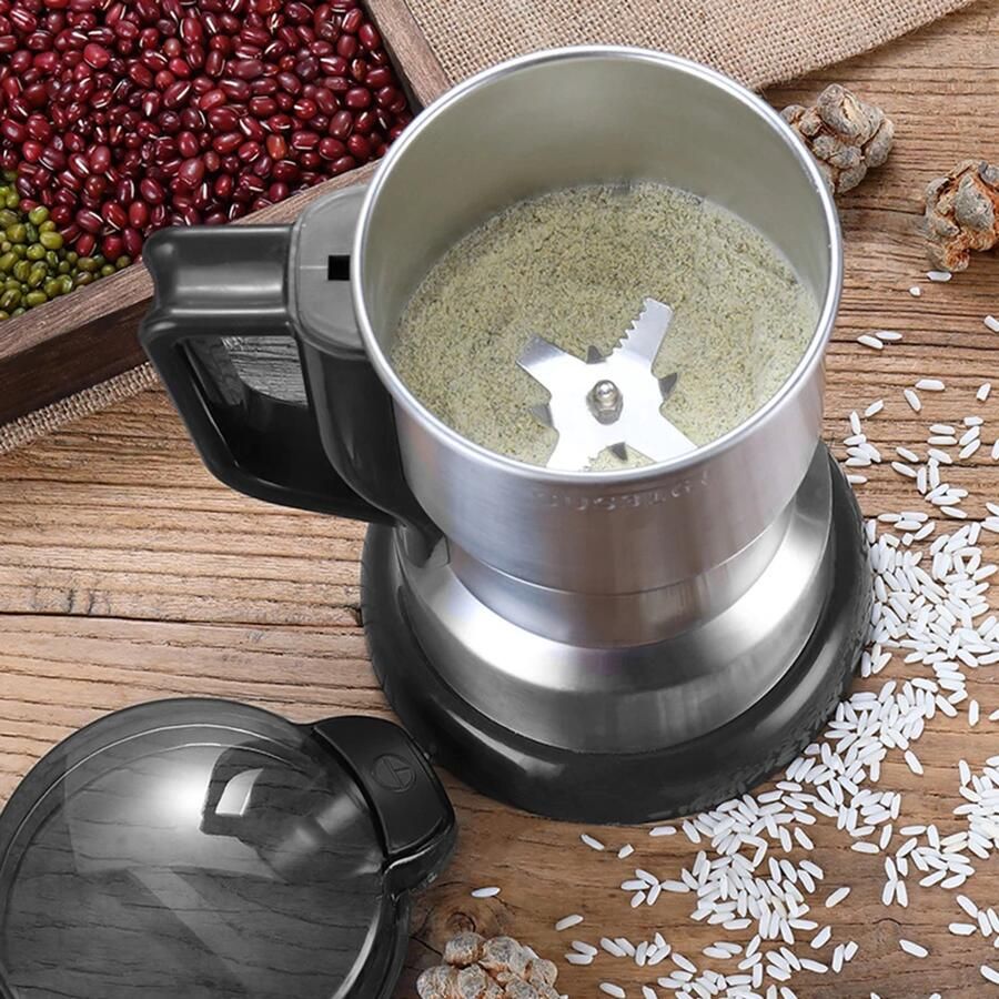 Elektrische Koffiemolen Koffiemaler Bonenmolen Messenmolen Roestvrij Staal 200 W 300 ml EU-uitvoering Voor Koffiebonen Granen Noten en Kruiden Voor Keuken en Thuis