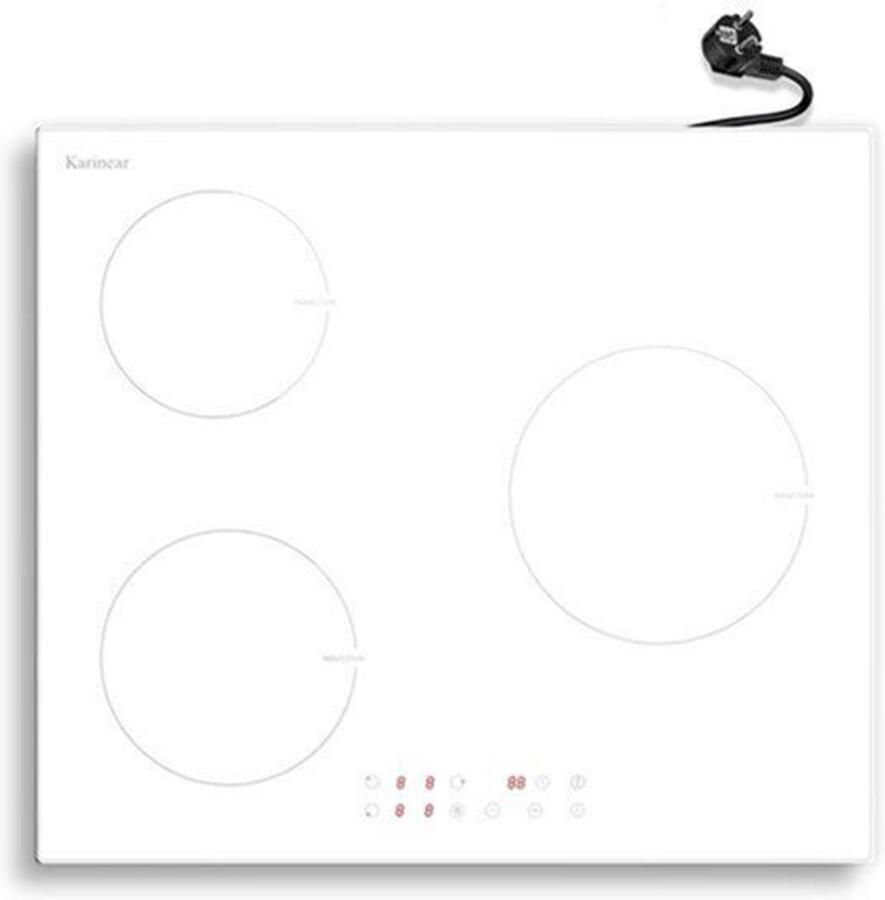 Elektrische Kookplaat 3 Platen Wit Inductie Kookplaat 220-240 V Vrijstaande Kookplaat Autonome Installatie Veiligheidsslot Timer Boost