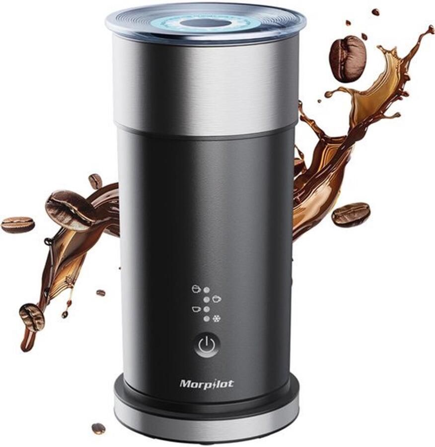 Elektrische melkopschuimer 4-in-1 melkopschuimer met warm en koud schuim warme melk inhoud 115 ml 240 ml voor cappuccino en latte macchiato
