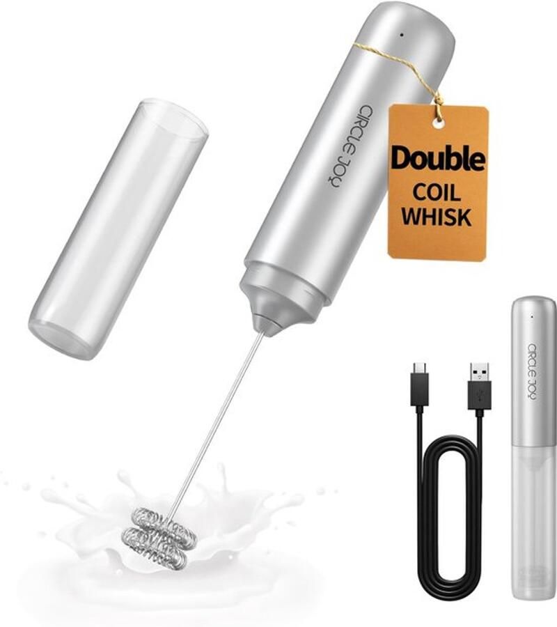 Elektrische melkopschuimer Handheld Dual Spring Whisk & Cover