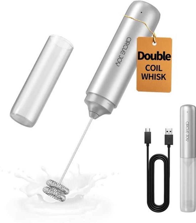 Elektrische melkopschuimer Handheld Dual Spring Whisk & Cover