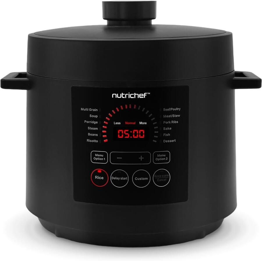 Elektrische Multicooker 6L 12 Kookprogramma's Digitaal Bedieningspaneel Non-Stick Binnenpan 1000W Snelkookpan