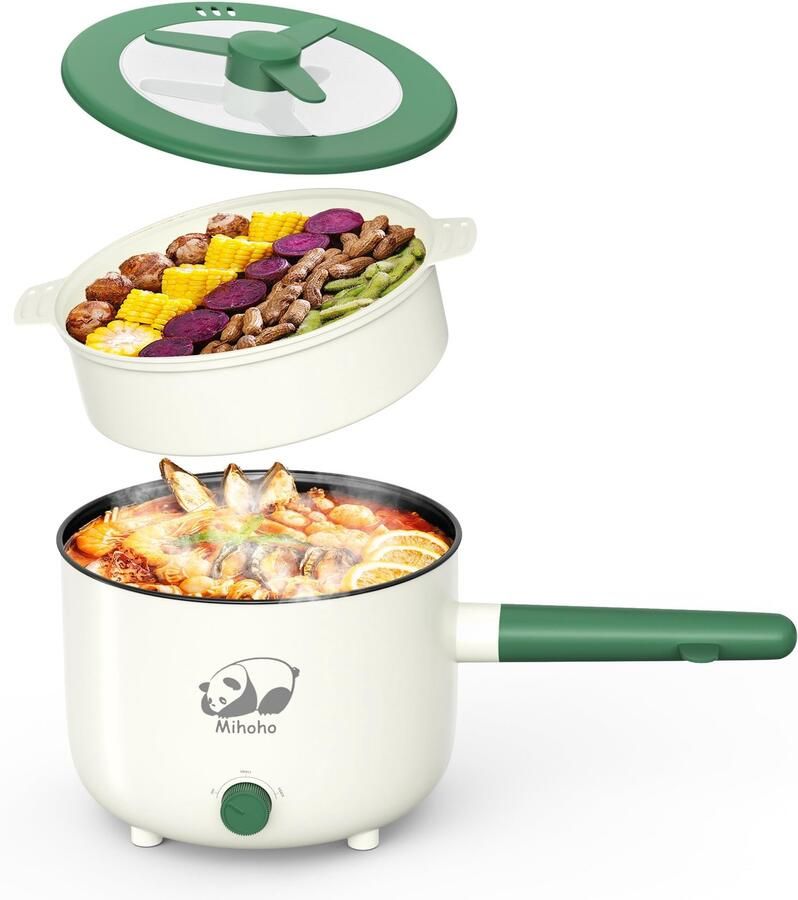 Elektrische pan met stoomkoker 1 5 l 600 W Groen