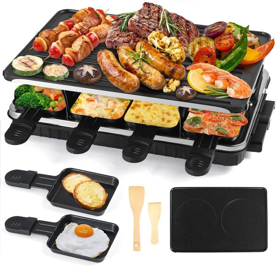 Elektrische Raclette Grill voor 8 Personen