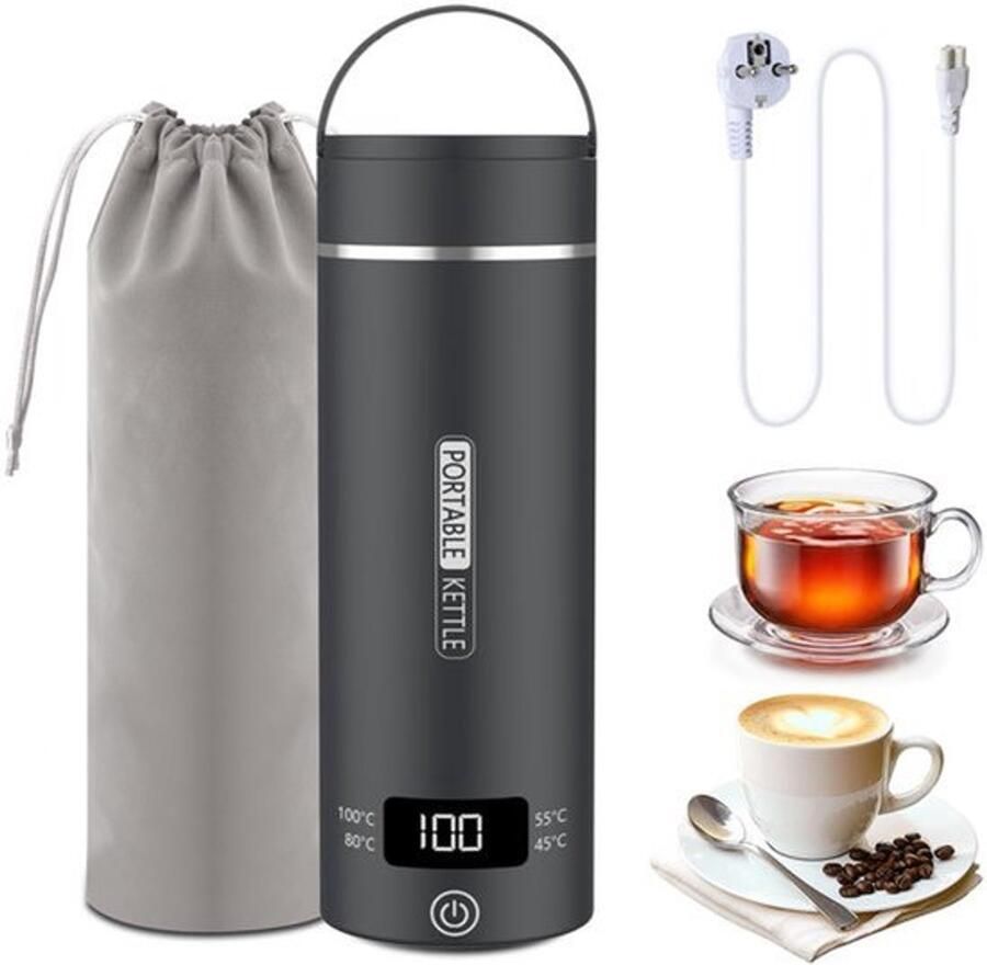 Elektrische reiswaterkoker klein 500 ml kleine waterkoker voor reizen snel kookwater mini-waterkoker draagbaar 316 roestvrij staal automatisch sluiten voor thee koffie babymelk