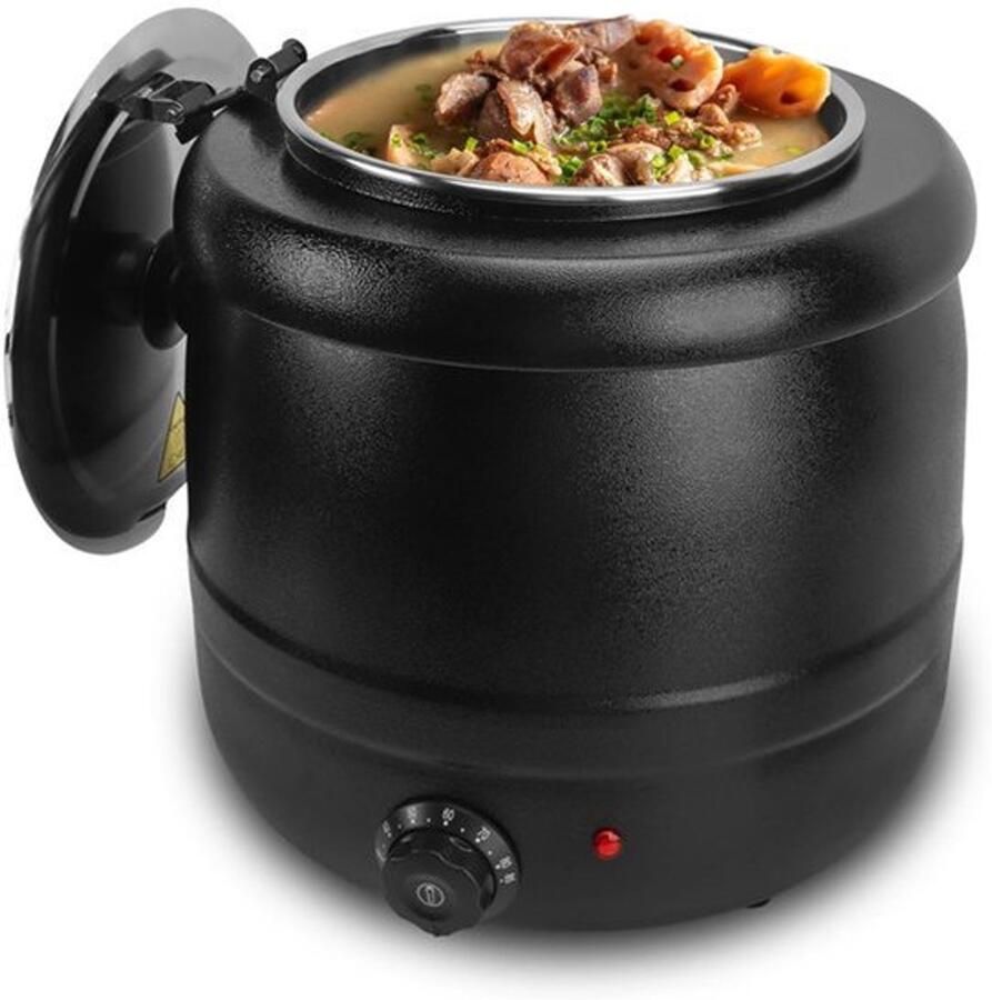 Elektrische Soeppan 10 Liter Instelbare Temperatuur 30-85 °C 400 W Vermogen RVS Binnenpan Voor Soep En Glühwein