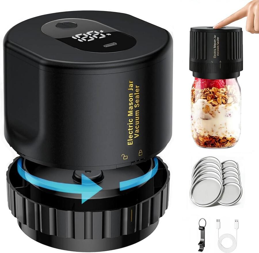Elektrische Vacuüm Sealer met 10 Lids voor Voedselbewaring