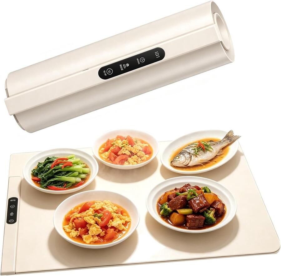 Elektrische Warmhoudplaat Melkkoffie Siliconen Voedselwarmer met 6 Temperatuur- en Timerinstellingen Voor Feestjes en Buffets