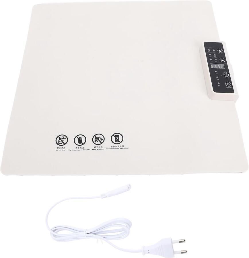 Elektrische Warmhoudplaat Wit 37 x 38 cm Siliconen Materiaal Voor Voedselverwarming