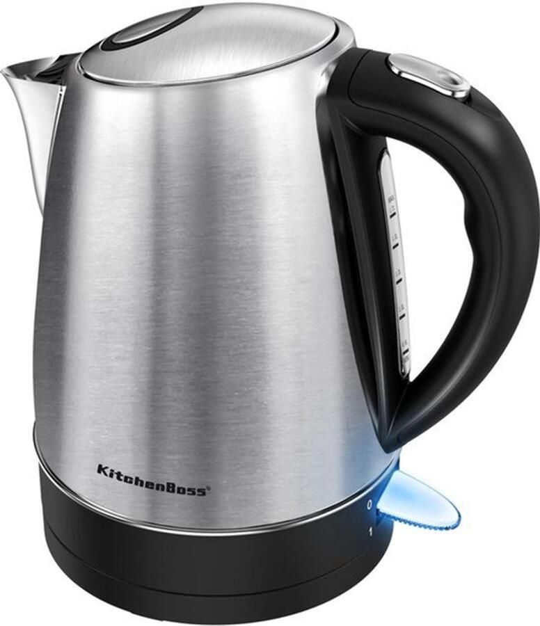 Elektrische Waterkoker 1 7L RVS 2200W Snelkook-Waterkoker met Kalkfilter Waterstandindicator Automatische Uitschakeling & Droogkookbeveiliging 360° Draaibare Basis